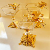 Versatile golden cups with butterflies 6pcs